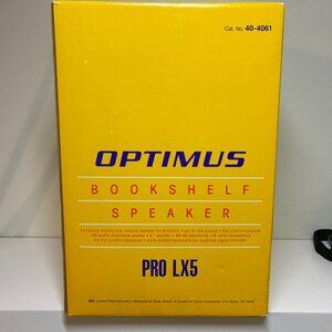 Optimus PRO LX5 Bookshelf Speaker #40-4061 With Linaeum Tweeters -BRAND NEW
